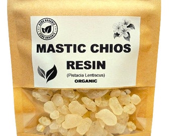 RESINE MASTIC CHIOS biologique | Lentiscus pistache | Gomme mastic | Résine de mastic | Mastiha de Chios authentique | Résine de gomme de mastic de Chios