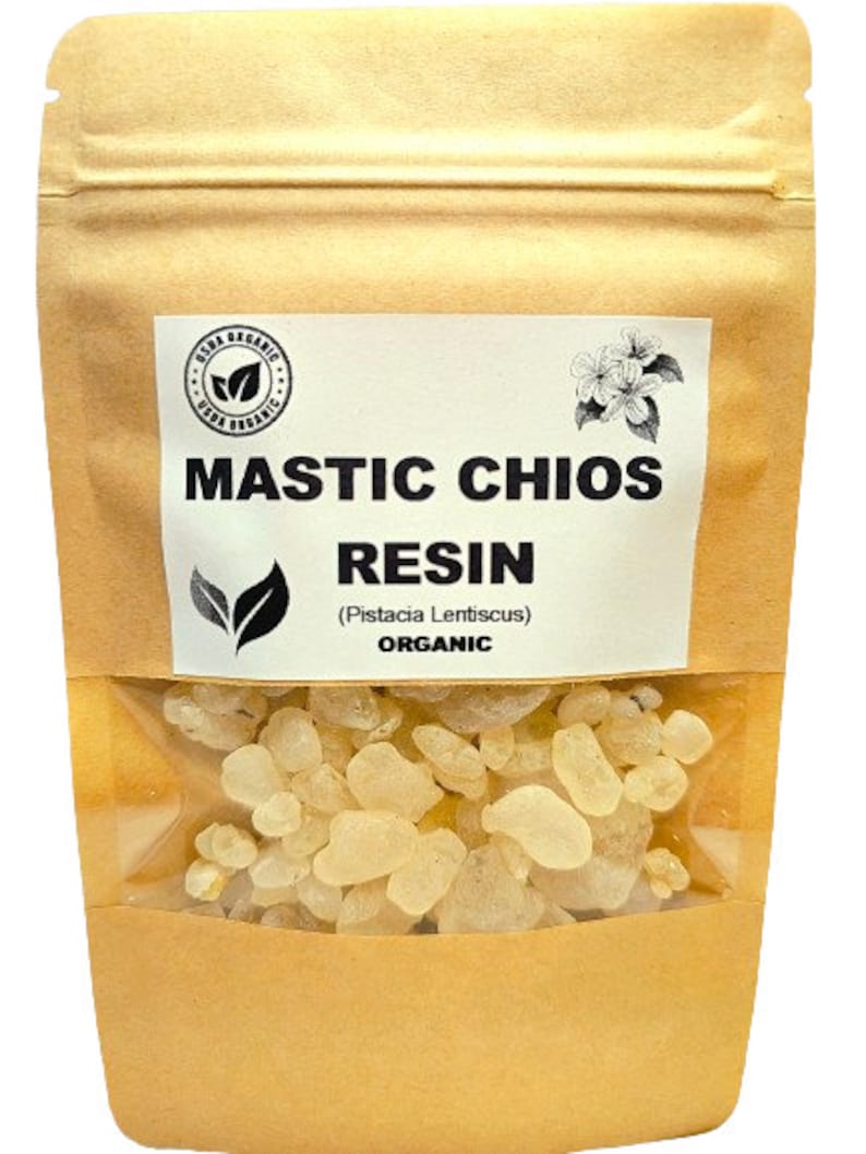 RESINE MASTIC CHIOS biologique Lentiscus pistache Gomme mastic Résine de mastic Mastiha de Chios authentique Résine de gomme de mastic de Chios image 1