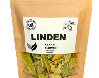 Organic LINDEN FLOWER & LEAF | Tilia Officinalis | Tilia Spp Flos | Linden Flower Tea | Lime Flower Linden Flower | Herbal Tea | Herba | Tea