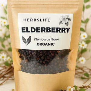 Organic Elderberry Tea | Sambucus Nigra Dried Berries | Herbal Vitamin Tea | Immune Support | Natural Organic Herbs for Tea & Health