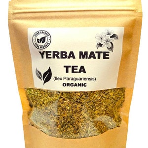 Organic YERBA MATE TEA | Ilex Paraguariensis | Yerba Mate Green Leaf Tea | Dried Herbs | Organic Herbs | Herba | Tea