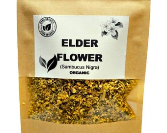 Organic ELDER FLOWER | Sambucus Nigra | Elder Flower Tea | Herbal Tea | Dried Herbs | Organic Herbs | Dried Flower | Herba | Tea | Flowers