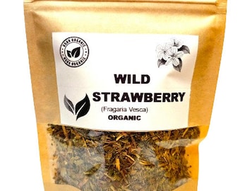 Organic WILD STRAWBERRY LEAF | Fragaria Vesca | Strawberry Tea | Herbal Tea | Dried Leaf | Organic Herbs | Dried Herbs | Herba | Tea