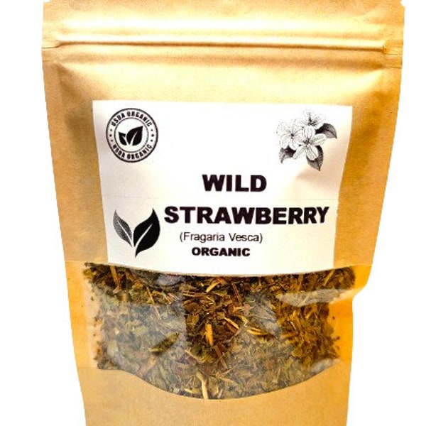 Organic WILD STRAWBERRY LEAF | Fragaria Vesca | Strawberry Tea | Herbal Tea | Dried Leaf | Organic Herbs | Dried Herbs | Herba | Tea
