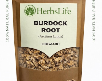 Raíz de bardana orgánica / Arctium Lappa seca cortada / Promoción de té de hierbas, tintura, culinario