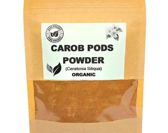 Organic CAROB PODS POWDER | Ceratonia Siliqua | Carob Pods Flour | Vegan | St John's-Bread | Locust Bean | Caroube | Johannisbrotbraum