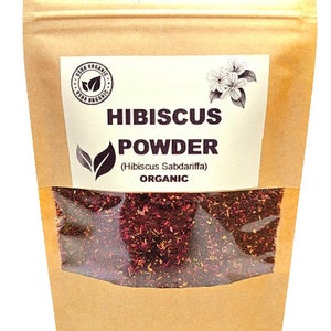 Organic HIBISCUS POWDER | Hibiscus Sabdariffa | Hibiscus Flower Powder | Hibiscus Tea | Herbal Tea | Organic Herbs | Powder | Herba | Tea