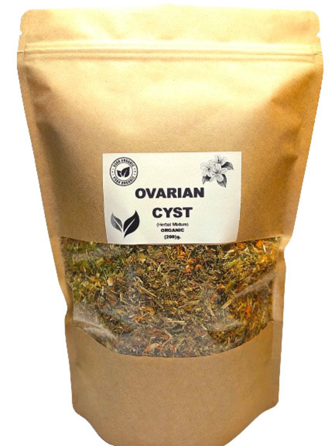 Organic Herbal Tea for OVARIAN CYSTS 200g. Herbal Mixture Herbal Tea Dried Herbs Herbal Blends