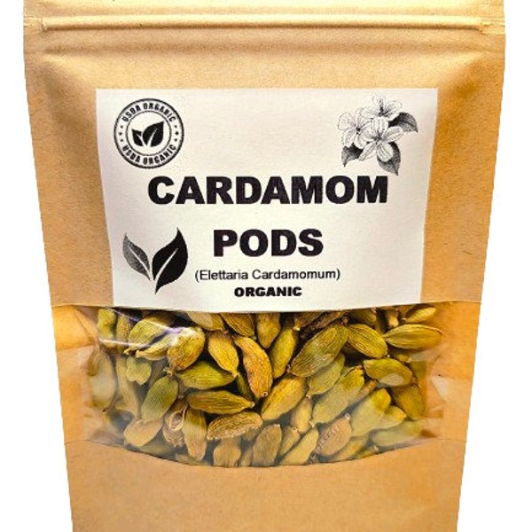 Organic CARDAMOM PODS | Elettaria Cardamomum | Cardamom Seeds | Spices | Organic Herbs | Organic Spices | Herba