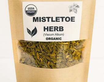 ヤドリギの葉を切ってふるいにかけた野生のヤドリギ（Viscum Album