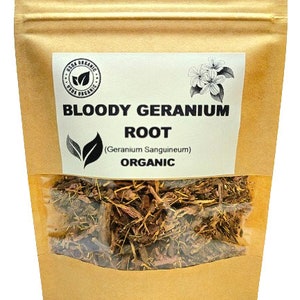 Organic BLOODY GERANIUM ROOT | Geranium Sanguineum | Geranium Root Tea | Herbal Tea | Dried Root | Organic Herbs | Herba | Tea