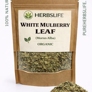 Bio WEISSES MAULBEERES BLATT | Morus Alba Getrockneter Schnitt | Kräutertee, Bad, Handwerk & Apotheker Zutat