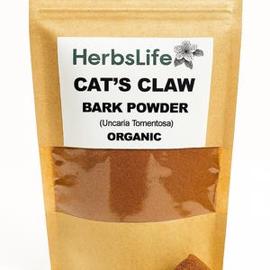 Organic CAT&#39;S CLAW BARK Powder | Uncaria Tomentosa | Cats Claw Powder | Cats Claw Tea | Herbal Tea | Herba | Tea | Powder