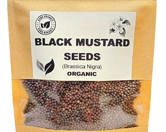 Organic BLACK MUSTARD SEEDS | Brassica Nigra | Black Mustard Tea | Seeds | Dried Seeds | Organic Seeds | Organic Herb | Herba Tea | Semens