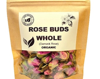 Biologische ROZENBUDS HEEL | Damast Roos | Rosa Damascena | Roos Bulgaarse bloem | Kruidenthee | Biologische Kruiden | Herba | Thee