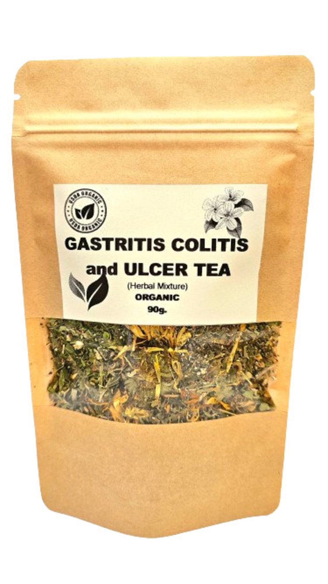 Organic Gastritis Colitis and Ulcer Tea 90g. Herbal Mixture Herbal Tea