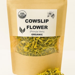 Organic Cowslip Flower Tea | Primula Veris Dried Flowers | Herbal & Organic Herb for Brewing | Natural Floral Tea Blend