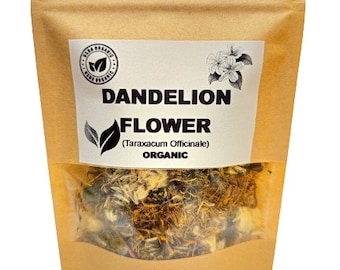 Organic DANDELION FLOWER | Taraxacum Officinale | Dandelion Flower Tea | Herbal Tea | Dried Flower | Organic Herbs | Herba | Tea | Herbs