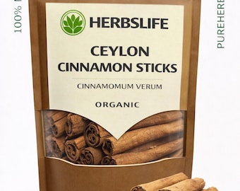 CEYLON CINNAMON STICKS | Cinnamomum Verum True Cinnamon Whole Sticks | Cooking, Baking, Herbal Tea