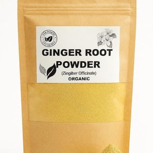 Biologisch gemberwortelpoeder | Zingiber Officinale, kruidenthee, gedroogde wortel