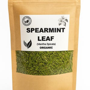 Organic Spearmint Leaf Tea | Dried Mentha Spicata Herbal Tea | Natural Organic Herbs for Relaxation & Digestive Health | Organic Leaf Tea