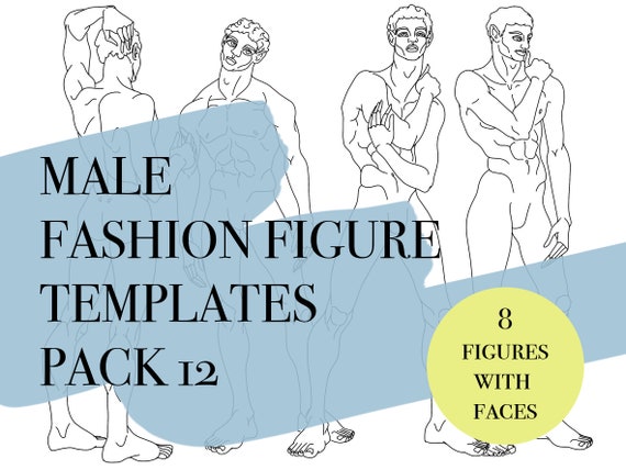 Male Fashion Figure Templates – 9 Heads Fashion Croquis - Design Cuts