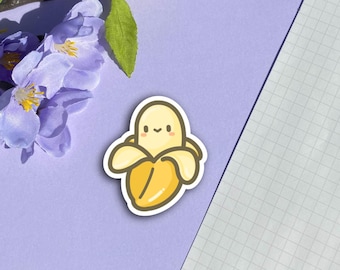 Cute Banana Vinyl Sticker - Waterproof, Glossy Finish