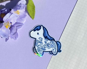 Porcelain Horse Sticker - Year of the Horse LNY