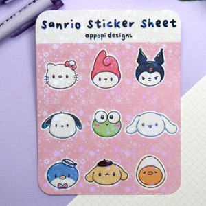 Kawaii Character Sticker Sheet