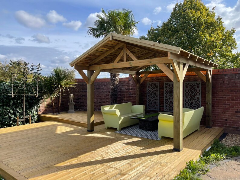 Wooden Gazebo Kit 3m X 3m Perfect Outdoor Kitchen or BBQ Etsy UK