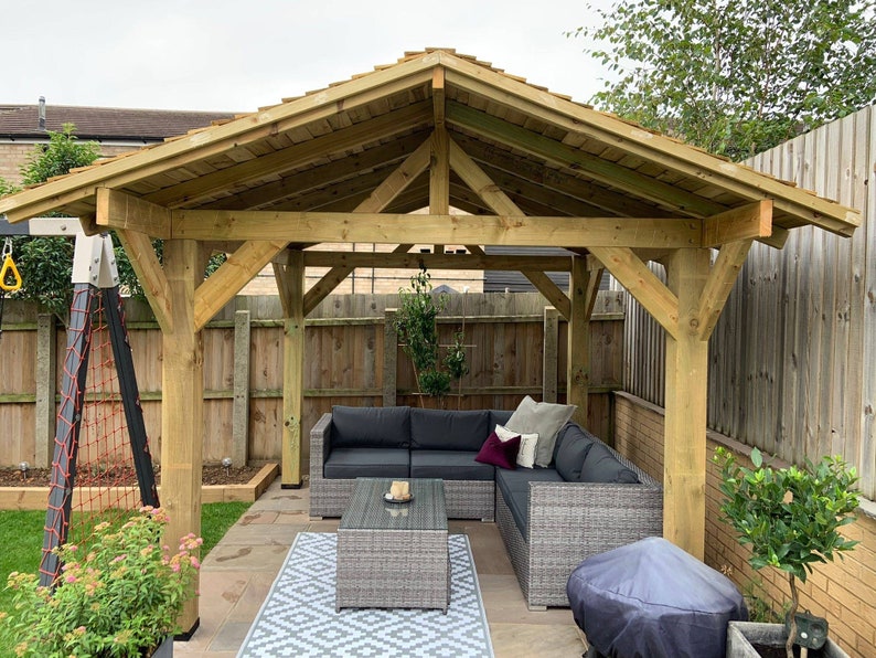 Wooden Gazebo With Roof / Custom Sizes / Gazebo Side Panels Etsy