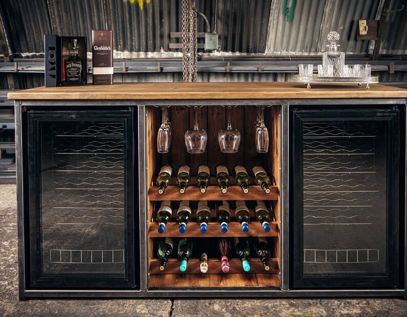 Handmade Industrial Sideboard/bar. Drinks Fridge Etsy UK