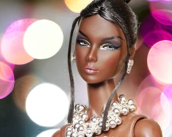 Silver bubbles necklace for Integrity Toys dolls Poppy Parker Fashion Royalty Nu Face Barbie Silkstone