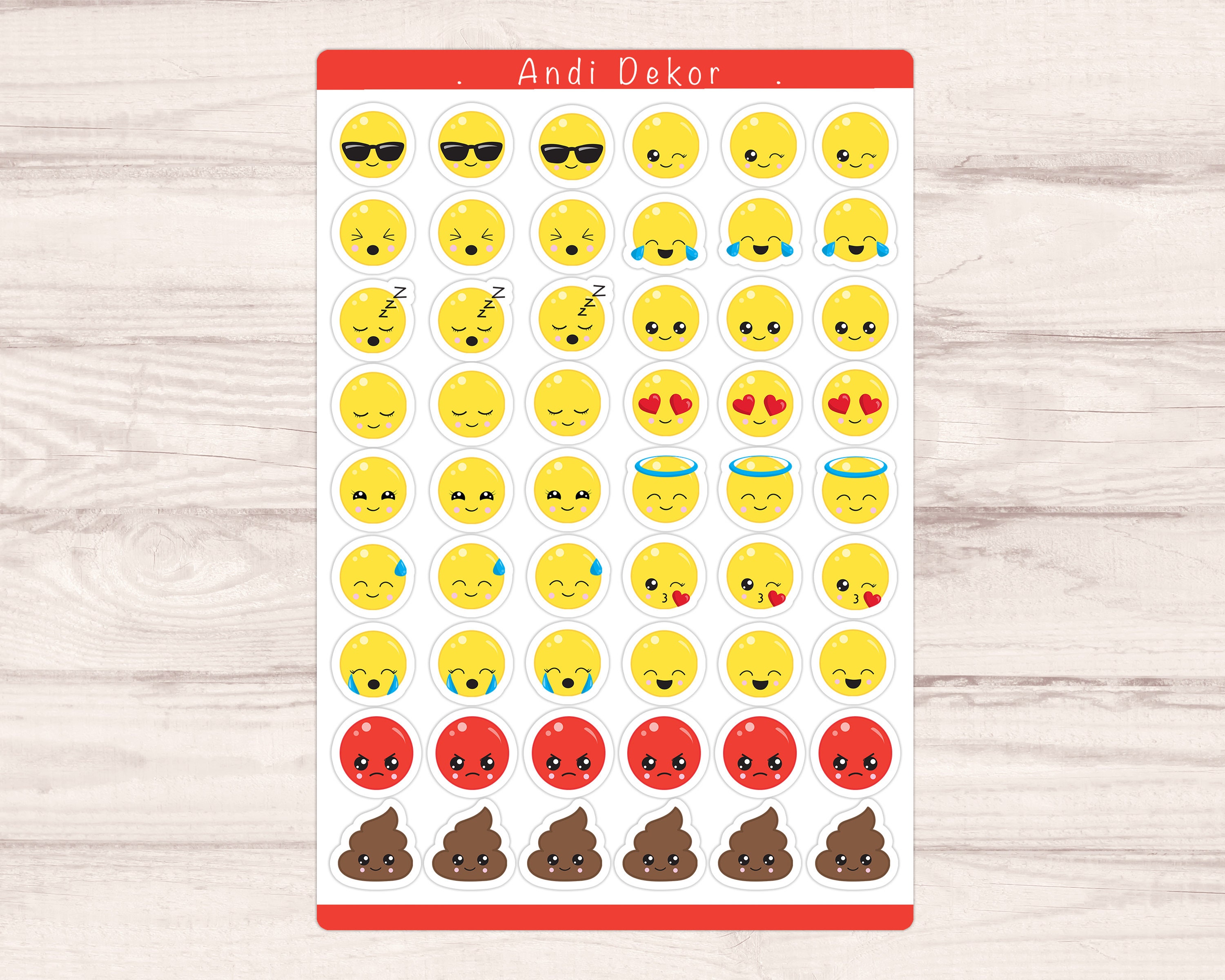 Emoji Stickers Mini Emoji Stickers Smile Stickers Smiley Etsy