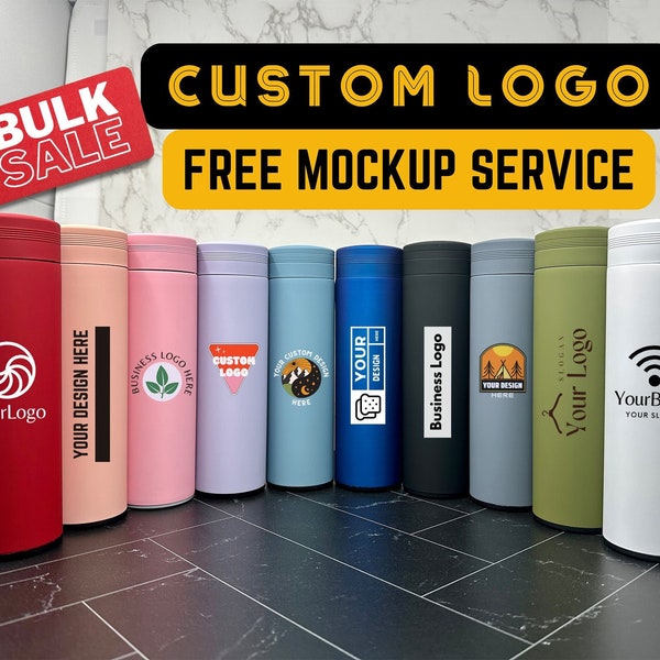 CUSTOM WATER BOTTLES with Tea Infuser | Bulk Order Discount | Custom Logo Bottle | Personalized Tumbler | Employee, Client Gifts