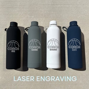 CUSTOM COACH Water BOTTLE 25oz | Basketball Coach Water Bottle, Gift For My Coach, Basketball Team Gift | Custom Coach Gift, Laser Engraved
