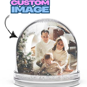 Custom Family Photo Snow Globe | Christmas Gift | Holiday Gift For Family | Personalized Couple Present Xmas | Magical Keepsake Snow Globe