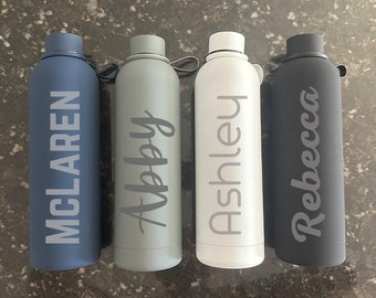 ENGRAVED WATER BOTTLES 25oz | Personalized Tumblers | Christmas Bottles | Bachelorette Gifts | Custom Text Employee Gifts