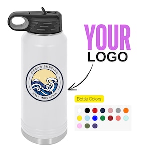FULL-COLOR LOGO Bottles Stainless Steel 20oz 32oz | Bulk Bottles | Company Gifts | Personalized Bottle | Custom Water Bottles