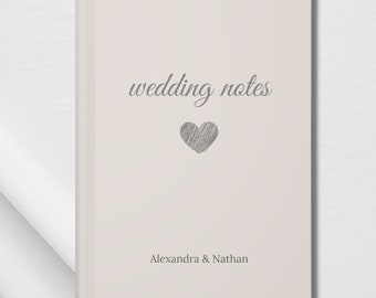 Engagement Gift Notebook | Personalized Wedding Notes Design Hardcover Journal