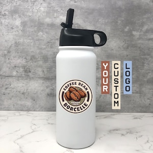 CUSTOM ENGRAVED BOTTLES 16oz | Company Logo Bulk Bottles | Corporate Gifts | Christmas Gift | Full Color Logo Water Bottles