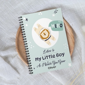 Cuaderno personalizado para baby shower, diario con carta a mi pequeño, cuaderno con espiral para guardar recuerdos, regalo para padres y embarazo