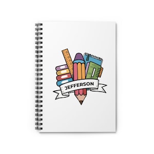 Cuaderno personalizado para niños / Regalo de regreso a la escuela / Cuadernos de espiral para niños / Primer grado, segundo grado, tercer grado / Apuntes escolares