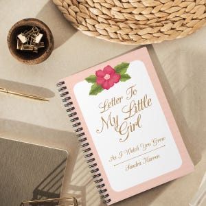 Cuaderno personalizado para baby shower, cuaderno de recuerdos para escribirle a mi pequeña niña, diario personalizado, diario de embarazo para mamá