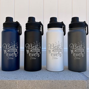 PERSONALIZED REALTOR BOTTLES 16oz | Realtor Travel Bottle | Real Estate Agent Tumbler | Gift for Agent | Realtor Gifts | Gift For Him