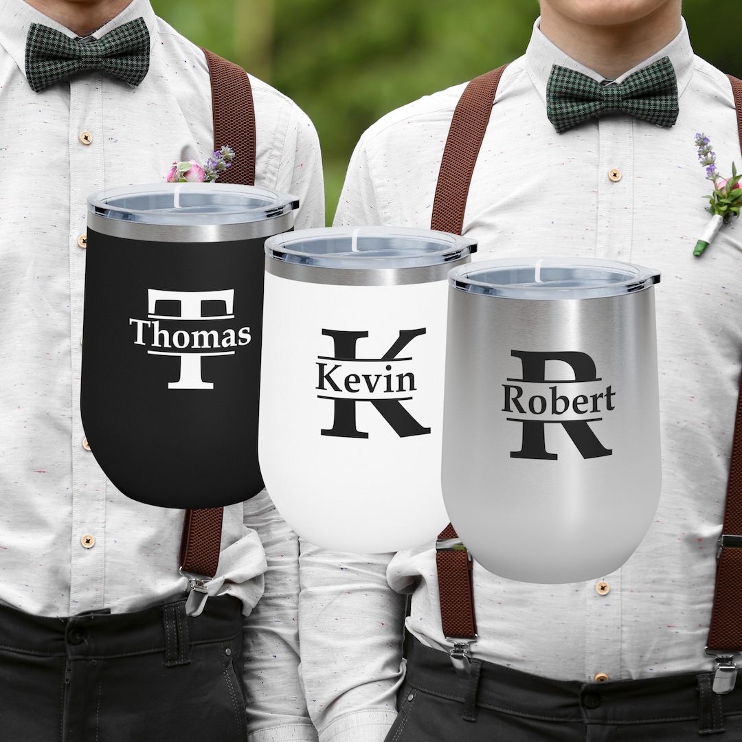 CUSTOM GROOMSMEN Wine TUMBLERS Custom Name Bachelor Party Etsy