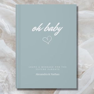 BABY SHOWER Guest Book | PERSONALIZED Name Journal | Oh Baby Custom Guestbook | Advice For New Parents | Memory Book Decor | Gift For Her