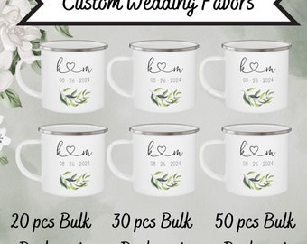 BULK WEDDING MUGS Enamel 12oz | Personalized Wedding Favors For Guests | Party Favors | Bulk Wedding Gifts | Bridal Shower Gifts