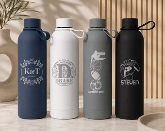 Custom Design Bottle 25oz | Personalized Name Water Bottle | Engraved Tumbler