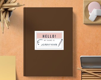 Custom Name Notebook, Label Design Hardcover Journal Gift, Personalized Notebook